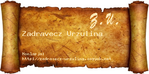 Zadravecz Urzulina névjegykártya